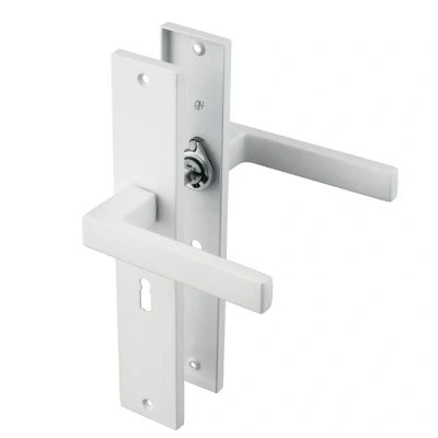 Afbeelding van Ostiumhome Deurbeslag Deurklink op schild met Sleutelgat 56mm Wit Lorto