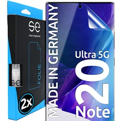 Afbeelding van s.e Samsung Galaxy Note 20 Ultra 5G displaybeschermfolie, volledig scherm, positioneringshulp, pantserfolie, transparant, alternatief voor beschermglas, 2 stuks