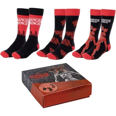 Afbeelding van Cerdá Stranger Things 3 Pack Sokken 36/41 Rood/Zwart