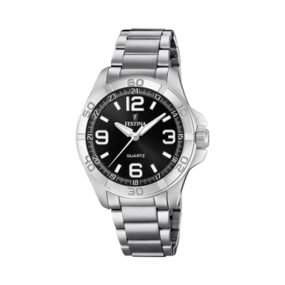 Afbeelding van FESTINA Herenhorloge F20434/1 Outlet 316l roestvrijstalen behuizing zilvergrijs armband metallic armband, Metaal zilver,