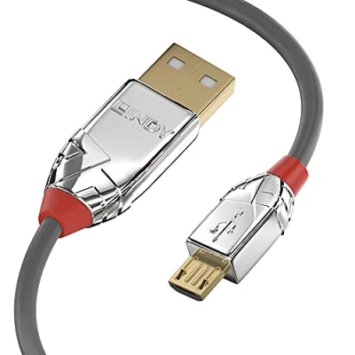 Afbeelding van LINDY USB kabel 2.0 A stekker, micro B stekker 2.00 m Grijs 36652