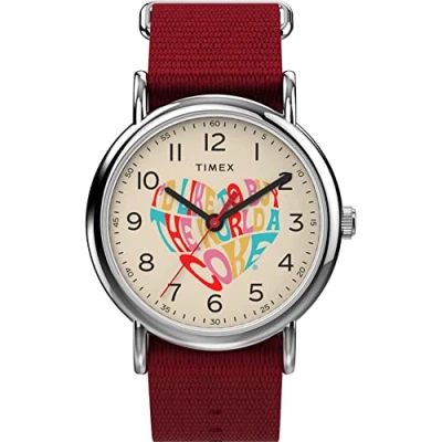 Afbeelding van Timex Weekender X Coca Cola Unisex Horloge Rood TW2V29900