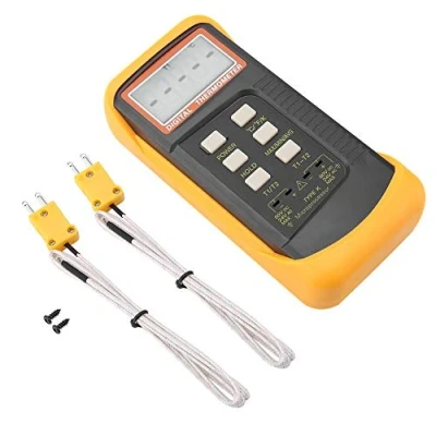 Afbeelding van Fydun 682II digitale thermometer, 5 13 C, dubbel kanaal, thermometer met thermokoppel, type K, temperatuurweergave lcd achtergrondverlichting, voor thermokoppel K/J/T/E/R/S/N