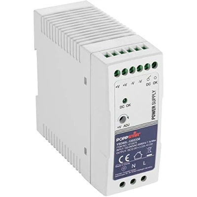 Afbeelding van Poppstar Ultra slanke adapter voor DIN rail 40 W (12 V DC 3,33 A Watt) voeding/transformator x 100 92 mm