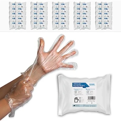 Image de ARNOMED gants jetables en PE pour hommes, 10.000 pcs gant jetable sacs, alimentaire de ménage transparents, plastique protection la coloration des cheveux, fins