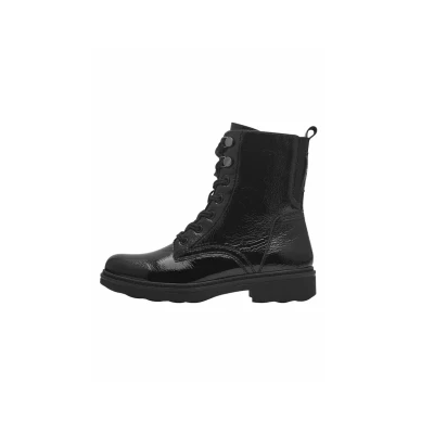 Afbeelding van Tamaris Comfort Enkellaarsjes met plateauzool, Dames, Maat: 36, Black patent Leer/ synthetisch