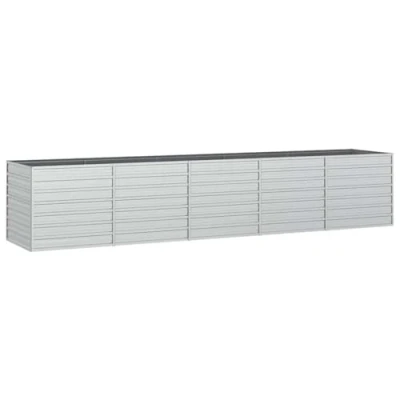Afbeelding van VidaXL Plantenbak voor de tuin, 400 x 80 77 cm, gegalvaniseerd staal, zilverkleurig