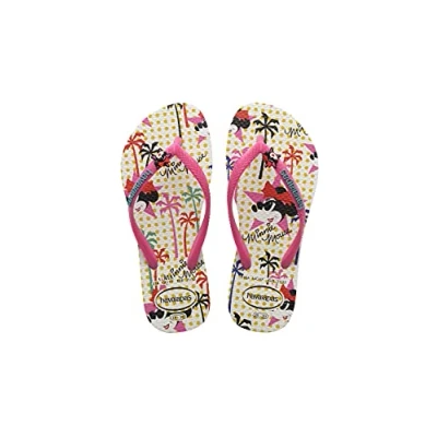 Afbeelding van Havaianas Slim Disney Cool, teenslippers voor meisjes, wit roze flux, 25/26 EU, Wit/Roze Flux