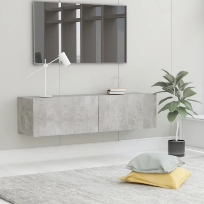 Afbeelding van Tv meubel 120x30x30 cm bewerkt hout betongrijs