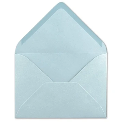 Afbeelding van 150 enveloppen formaat C6 lichtblauw 11,4 x 16,2 cm 120 g/m² nat sluiten zonder venster voor uitnodigingen Glüxx Agent