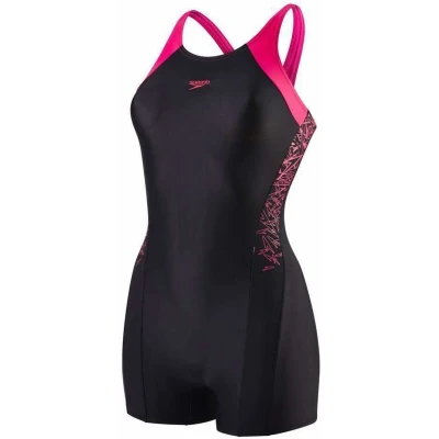 Afbeelding van Speedo Boom Splice Girls Legsuit Kinderen Badpak Zwart Roze 116