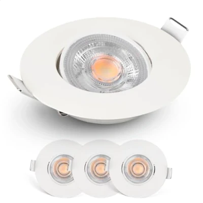 Afbeelding van Spotjes Wit Dimbaar 3 stuks Ultralage Inbouwdiepte 480 Lumen 2700K Warm 4.9W 50 Kantelbaar Emos Exclusive Inbouwspots Led