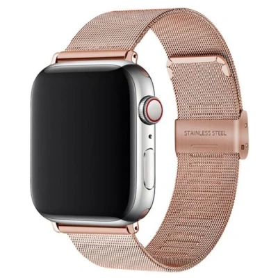 Afbeelding van Apple Watch Milanese Loop bandje Champagne goud Geschikt voor 38mm / 40mm 41mm