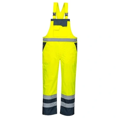 Afbeelding van Portwest S488 Regentuinbroek voor heren, ademend, waterdicht, hoge zichtbaarheid, contrast, geel/marineblauw, M