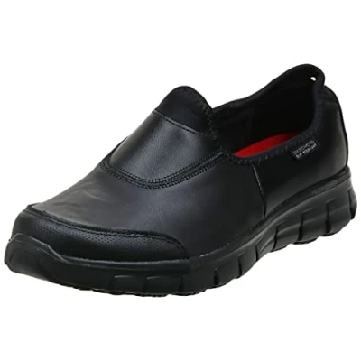 Afbeelding van Skechers Sure Track, veiligheidsschoenen voor dames, Zwart leder