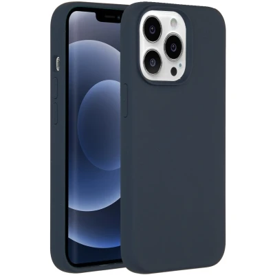 Afbeelding van Accezz Hoesje Geschikt voor iPhone 13 Pro Siliconen Liquid Silicone Backcover MagSafe Donkerblauw
