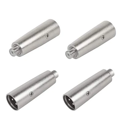 Afbeelding van LuluDa Adapter XLR mannelijk naar RCA aansluiting, 4 delig, kabeladapter, 3 polige jack voor audio aansluiting en microfoon