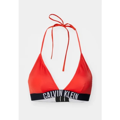 Afbeelding van Calvin Klein Swimwear Triangle Bikinitop, Dames, Maat: XS, Flaming chili