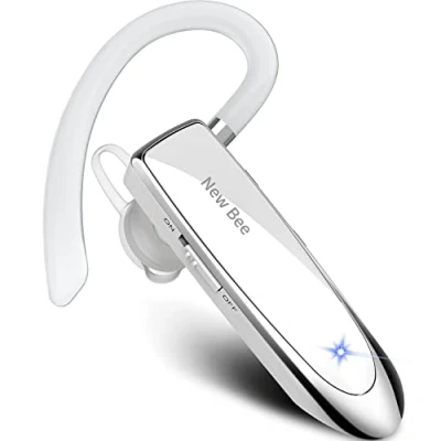 Afbeelding van Nieuwe bij Handsfree Bluetooth Headset, Draadloze Headset met Microfoon 60 dagen Standby voor iPhone Samsung, HTC, LG, Sony, PC (Wit)