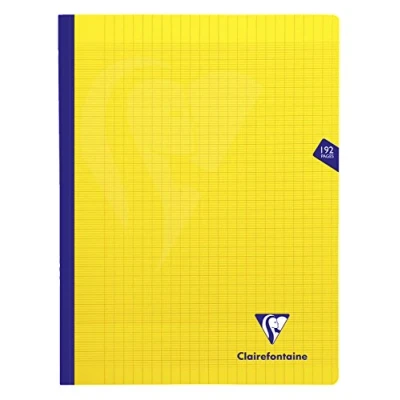 Afbeelding van Clairefontaine 349341C Mimesys Paperback Notitieboek, 24 x 32 cm, vellen, geruit, wit papier, 90 g, omslag van polypropyleen, geel