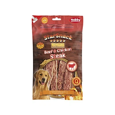 Afbeelding van NOBBY STARSNACK BARBECUE BEEF &amp; CHICKEN STEAK KIP RUND 12 X 113 GRAM