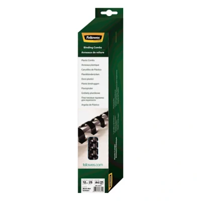 Image de Fellowes peigne de reliure 12 mm (25 pièces) noir