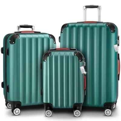 Afbeelding van MONZANA 3 delige Hardcase Kofferset Koffer M L XL Handbagage Groen