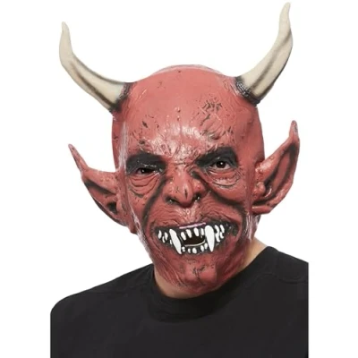 Image de Smiffys Masque démon diable, Couvrant la tête, latex