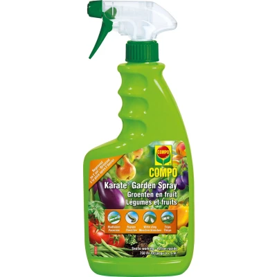 Afbeelding van COMPO Karate Garden spray Groenten &amp; Fruit gebruiksklare insectenbestrijder tegen bijtende en zuigende insecten snelle werking 750 ml (7,5 m²)