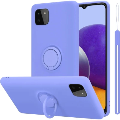 Afbeelding van Cadorabo Hoesje geschikt voor Samsung Galaxy A22 5G in LIQUID LICHT PAARS Beschermhoes van flexibel TPU silicone Case Cover met ring