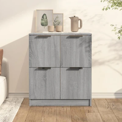 Afbeelding van Dressoir 60x30x70 cm bewerkt hout grijs sonoma eikenkleurig