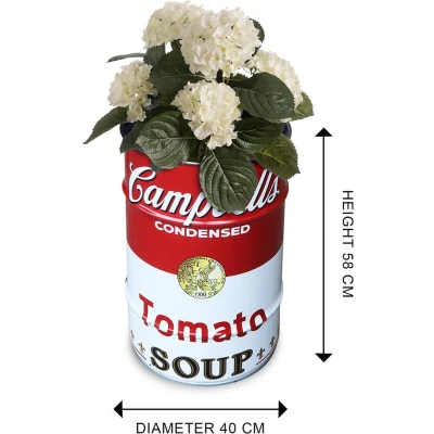 Afbeelding van Campbell&#039;s Soup retro industrieel 60 L olievat plantenbak