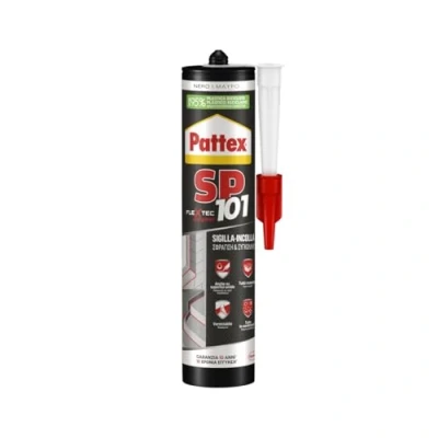 Afbeelding van Pattex SP101 Zwarte afdichting voor binnen en buiten, vloeibare afdichtingsmiddel lijm meerdere materialen, polymeer patroonafdichting, 1 x 280 ml