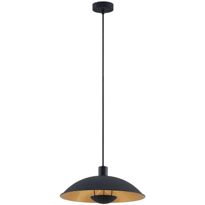 Afbeelding van Lindby hanglamp 1licht ijzer H: 10 cm E27 zwart, goud
