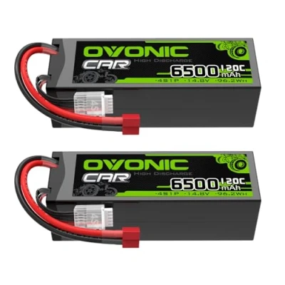 Afbeelding van OVONIC 2 stuks Lipo 4S 14,8 V 120 C 6500 mAh accu met Deans T stekker voor RC Truggy Quadcopter helikopter vrachtwagen boot vliegtuig