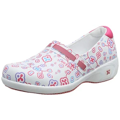 Afbeelding van Oxypas Medische Schoen Met Hak Lucia ESD Fuchsia Bloemen 41