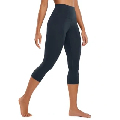 Afbeelding van CRZ YOGA Dames Butterluxe relaxlegging 48 cm Training Capris yogabroek, True Navy, 38, Echte marine