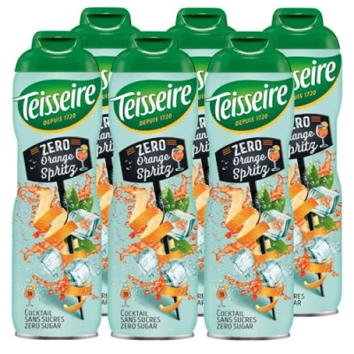Afbeelding van Teisseire Orange Spritz Zero voor alcoholvrije koolzuurhoudende dranken met authentieke cocktailsmaak verpulverd sinaasappel, 6 x 600 ml