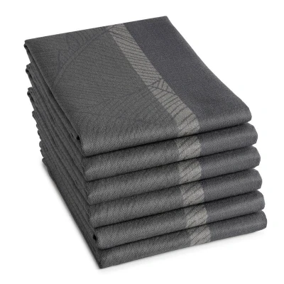 Afbeelding van DDDDD Barrier 6x Theedoeken Set van 6 stuks 60x65cm Antraciet / Grijs