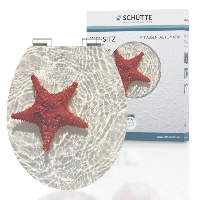 Afbeelding van Toiletbril met soft close RED STARFISH MDF hoogglans