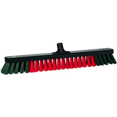Afbeelding van Vikan Bezems en Vegers Transport Houten Garagebezem Zwart 665mm Harde vezels