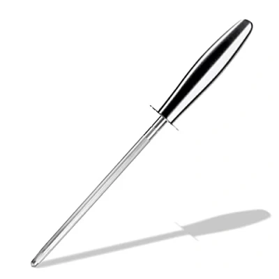 Afbeelding van Intirilife Slijpstaaf messenslijper in ZILVER Handmatige van roestvrij staal voor professioneel slijpen en scherpen messen, bladen, scharen