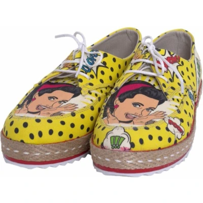 Afbeelding van GOBY Comic Schoenen Sneakers Hoge kwaliteit Handmade Meisjesprint Maat 38