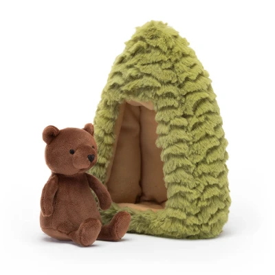 Afbeelding van Jellycat knuffelbeer en boom forest fauna bear 19 cm