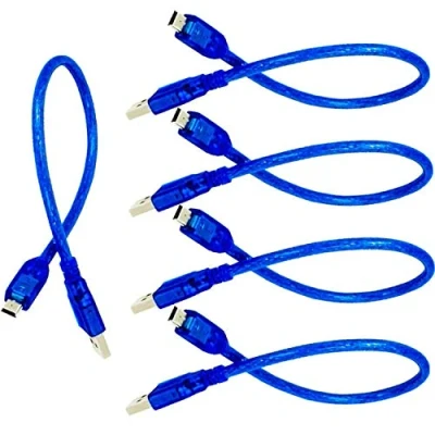 Afbeelding van AZDelivery 5 x Blauwe mini USB kabel compatibel met Arduino Nano V3 Inclusief E Book!