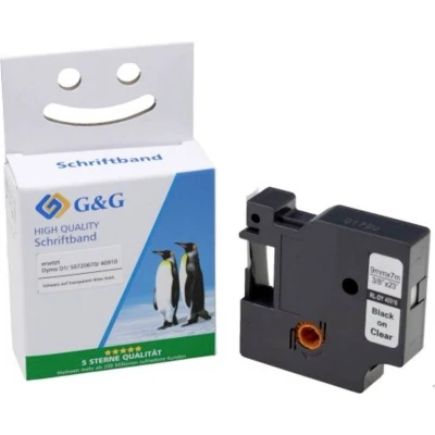 Afbeelding van G&amp;G Labeltape Tapekleur: Transparant Tekstkleur: Zwart 9 mm 7 m