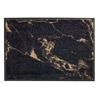 Afbeelding van Schöner Wohnen Kollektion Miami Duurzame vuilmat, getufte deurmat, 50 x 70 cm, antraciet marmer, wasbare reinigingsmat