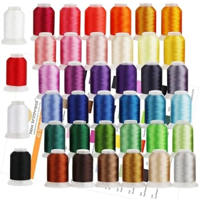 Afbeelding van New brothread 40 Brother Kleuren Polyester Borduurmachine 550yds (500 m) voor Borduur en Naaimachine