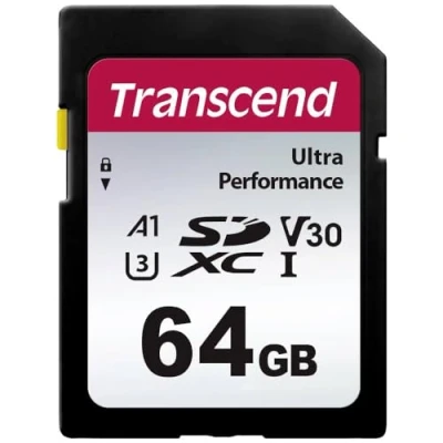 Afbeelding van Transcend TS64GSDC340S SDXC kaart 64 GB A1 Application Performance Class, v30 Video Speed UHS Class 3 Schokbestendig, Waterdicht