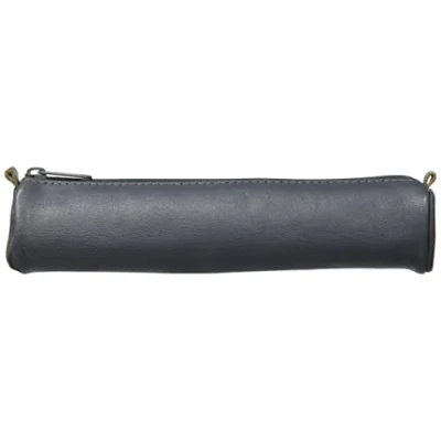 Afbeelding van Clairefontaine 77034C Collection Age Bag klein rond etui van echt grijs lamsleer 18,5 cm x 4 diameter